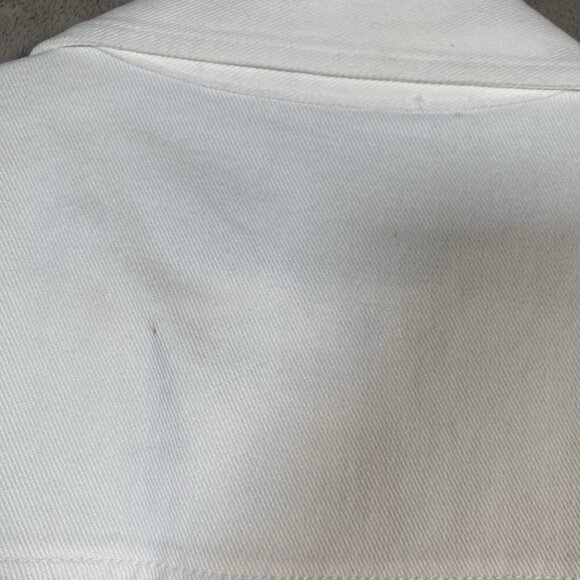 ZARA White Denim Mini Polo Dress M Preppy Minimalist Clean Girl Collared Pockets - Picture 14 of 16